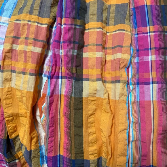 Anthropologie Maeve Pippa plaid pleated midi skirt Anthro size XL orange GUC - Picture 5 of 9